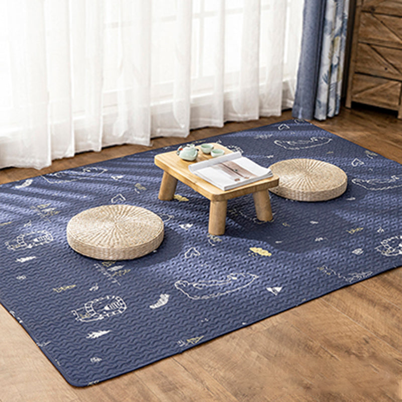 Multi Color Relaxing Rug Cotton Geometric Print Area Rug Non-Slip Backing Machine Washable Rug for Bedroom Dark Blue Clearhalo 'Area Rug' 'Modern' 'Rugs' Rug' 2250224