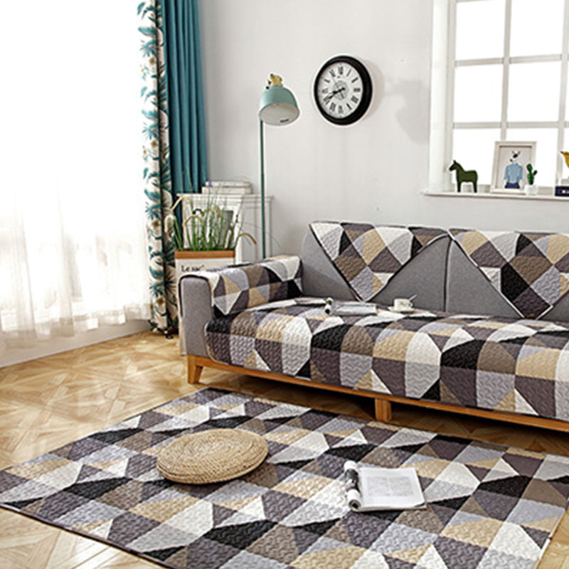 Comfort Living Room Rug Multi Color Geometric Printed Area Carpet Non-Slip Backing Washable Rug Khaki Clearhalo 'Area Rug' 'Modern' 'Rugs' Rug' 2250240
