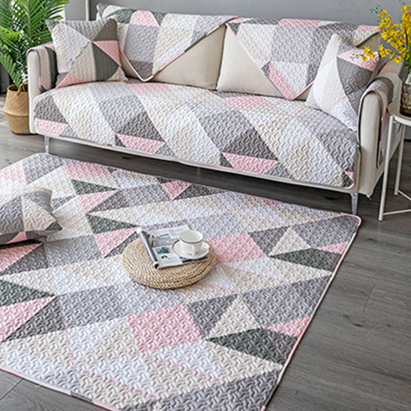 Comfort Living Room Rug Multi Color Geometric Printed Area Carpet Non-Slip Backing Washable Rug Nude Pink Clearhalo 'Area Rug' 'Modern' 'Rugs' Rug' 2250241