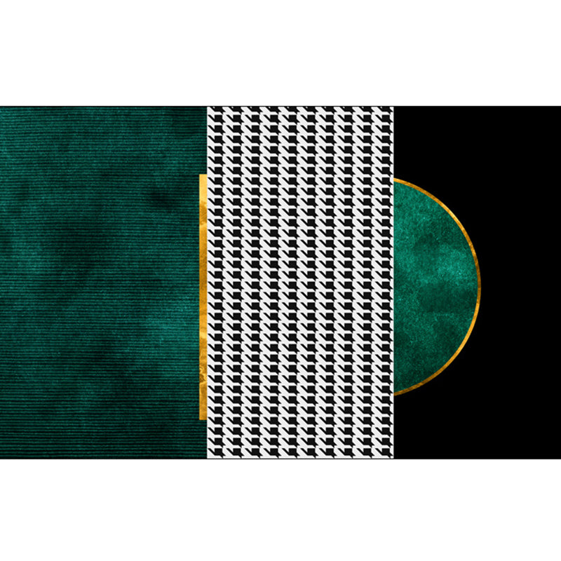 Luxury Living Room Rug Multi-Colored Geometric Print Area Carpet Polyster Non-Slip Machine Washable Rug Dark Army Green Clearhalo 'Area Rug' 'Rug' 2250246