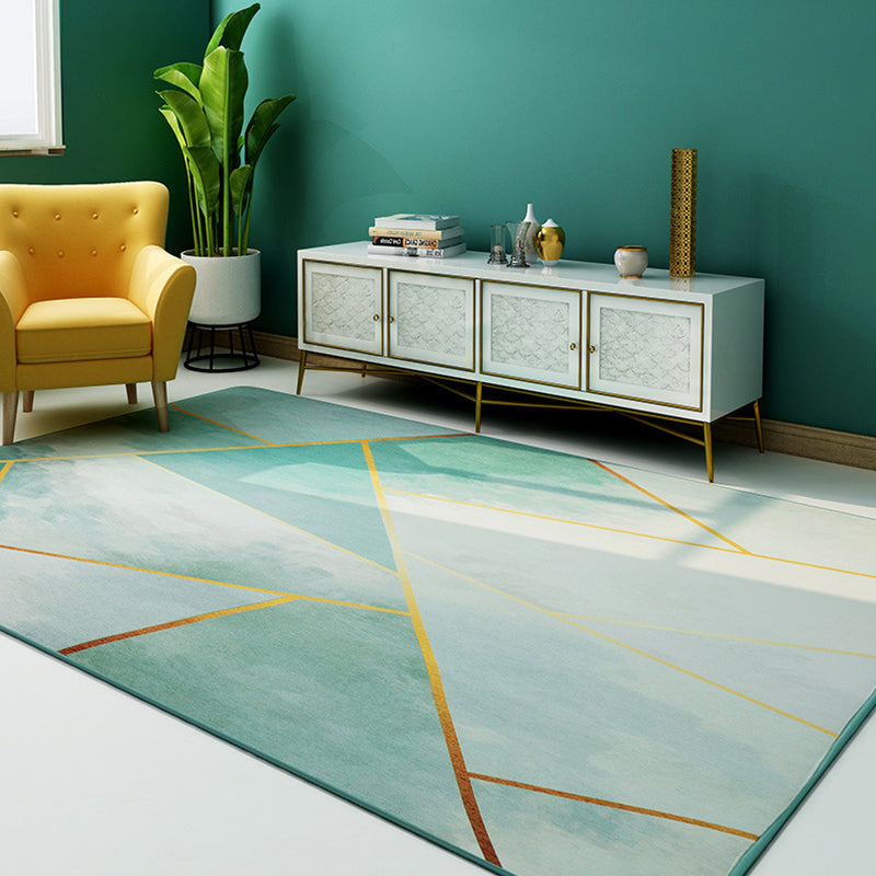 Multi Color Modern Rug Polypropylene Geometric Printed Rug Non-Slip Stain-Resistant Carpet for Decoration Green-White Clearhalo 'Area Rug' 'Rug' 2250268