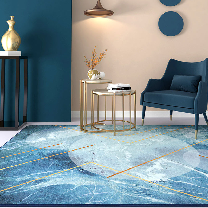 Multi Color Modern Rug Polypropylene Geometric Printed Rug Non-Slip Stain-Resistant Carpet for Decoration Light Blue-White Clearhalo 'Area Rug' 'Rug' 2250269