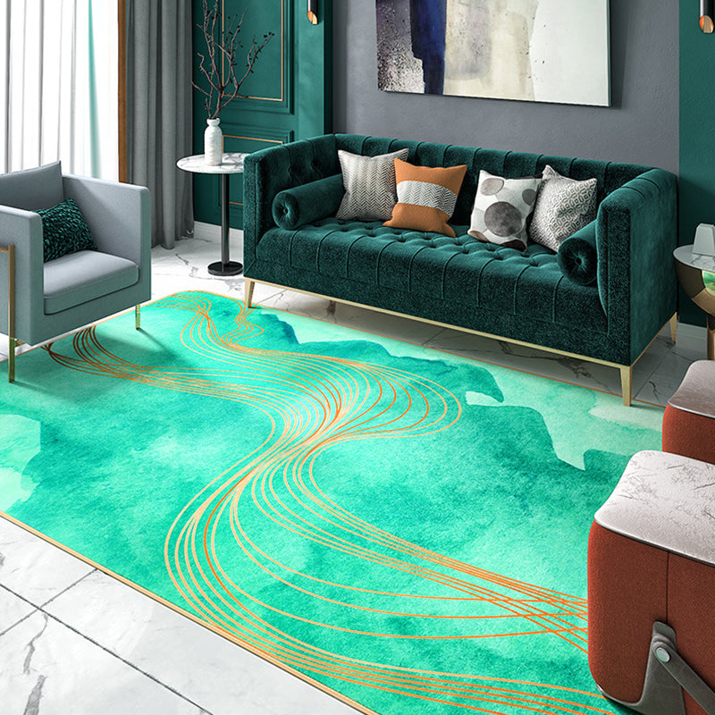 Multi Color Modern Rug Polypropylene Geometric Printed Rug Non-Slip Stain-Resistant Carpet for Decoration Aqua Clearhalo 'Area Rug' 'Rug' 2250275