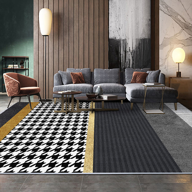 Multi Colored Living Room Rug Nordic Geometric Print Area Rug Nylon Anti-Slip Backing Washable Carpet Clearhalo 'Area Rug' 'Rug' 2250338