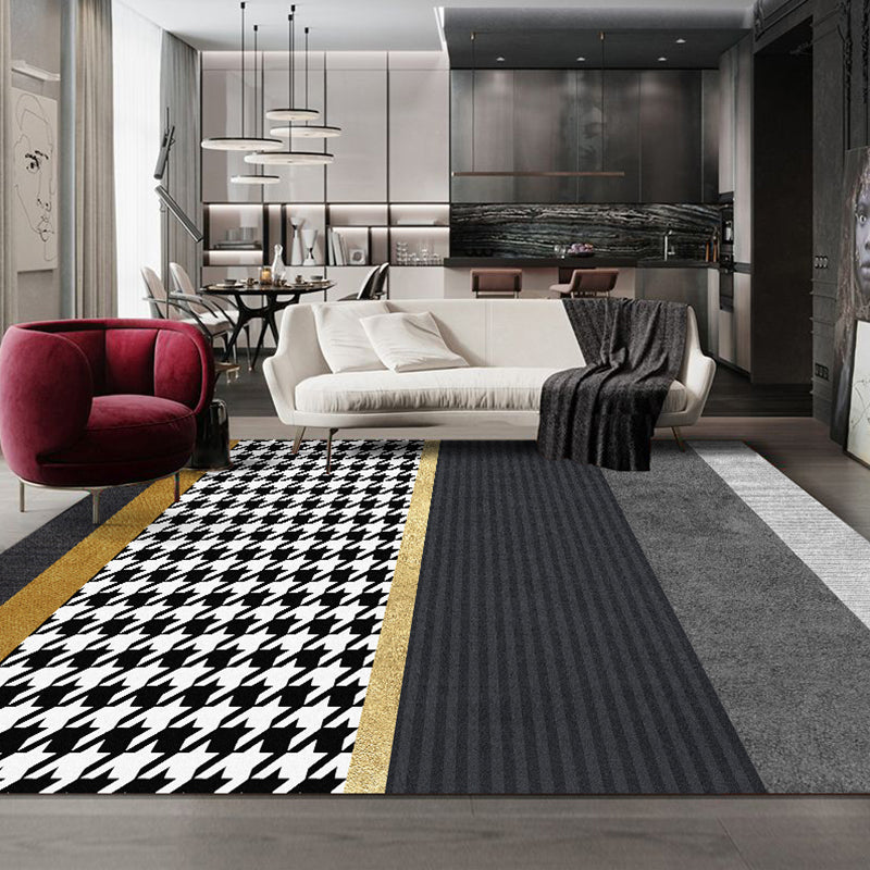 Multi Colored Living Room Rug Nordic Geometric Print Area Rug Nylon Anti-Slip Backing Washable Carpet Grey Clearhalo 'Area Rug' 'Rug' 2250339