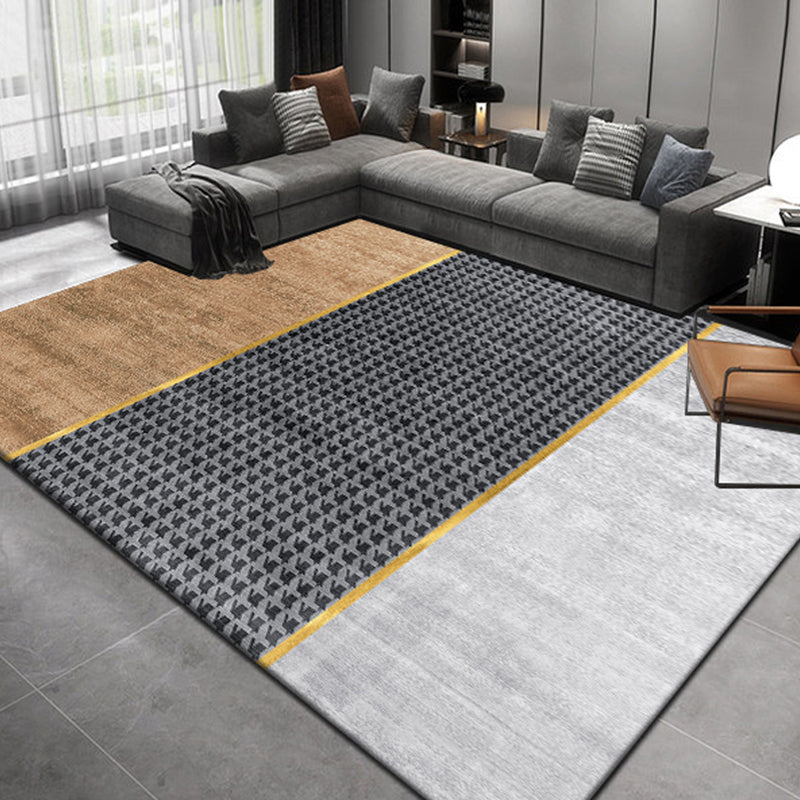 Multi Colored Living Room Rug Nordic Geometric Print Area Rug Nylon Anti-Slip Backing Washable Carpet Dark Gray-White Clearhalo 'Area Rug' 'Rug' 2250341