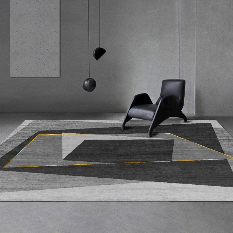 Novelty Geometric Pattern Rug Multi-Color Synthetics Carpet Pet Friendly Machine Washable Indoor Rug for Living Room Grey Clearhalo 'Area Rug' 'Rug' 2250347