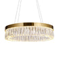 23.5"/31.5" Dia Simple Ring Ribbed Crystal Pendant Chandelier LED Gold Hanging Lamp for Dining Room Clearhalo 'Ceiling Lights' 'Chandeliers' 'Modern Chandeliers' 'Modern' Lighting' 225225