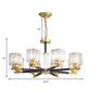 Modern Ribbed Cylinder Chandelier Pendant Clear Crystal 3/6/8-Head Bedroom Hanging Lamp Kit Clearhalo 'Ceiling Lights' 'Chandeliers' 'Modern Chandeliers' 'Modern' Lighting' 225235