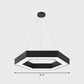Modern Geometric LED Ceiling Lighting Acrylic Office Chandelier Light Fixture in Black Black 31.5" Hexagon Clearhalo 'Ceiling Lights' 'Chandeliers' 'Modern Chandeliers' 'Modern' Lighting' 2252820