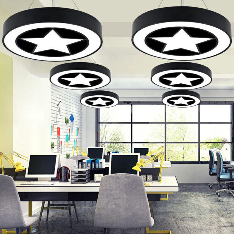 Minimalist Circular Shape Chandelier Lighting Acrylic Meeting Room LED Pendant Light Clearhalo 'Ceiling Lights' 'Chandeliers' 'Modern Chandeliers' 'Modern' Lighting' 2252862
