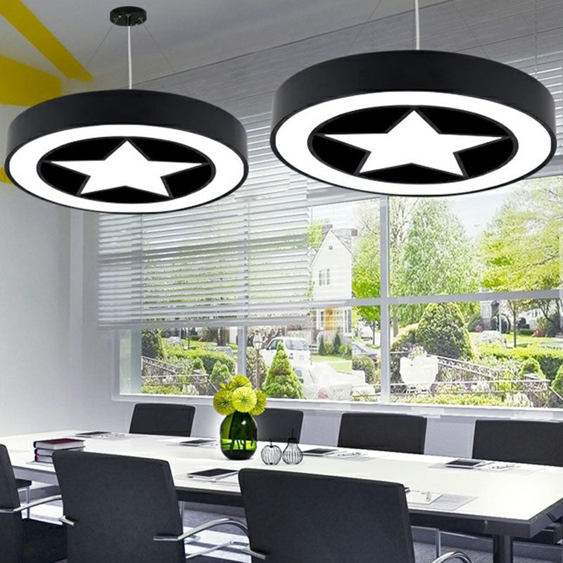 Minimalist Circular Shape Chandelier Lighting Acrylic Meeting Room LED Pendant Light Clearhalo 'Ceiling Lights' 'Chandeliers' 'Modern Chandeliers' 'Modern' Lighting' 2252867