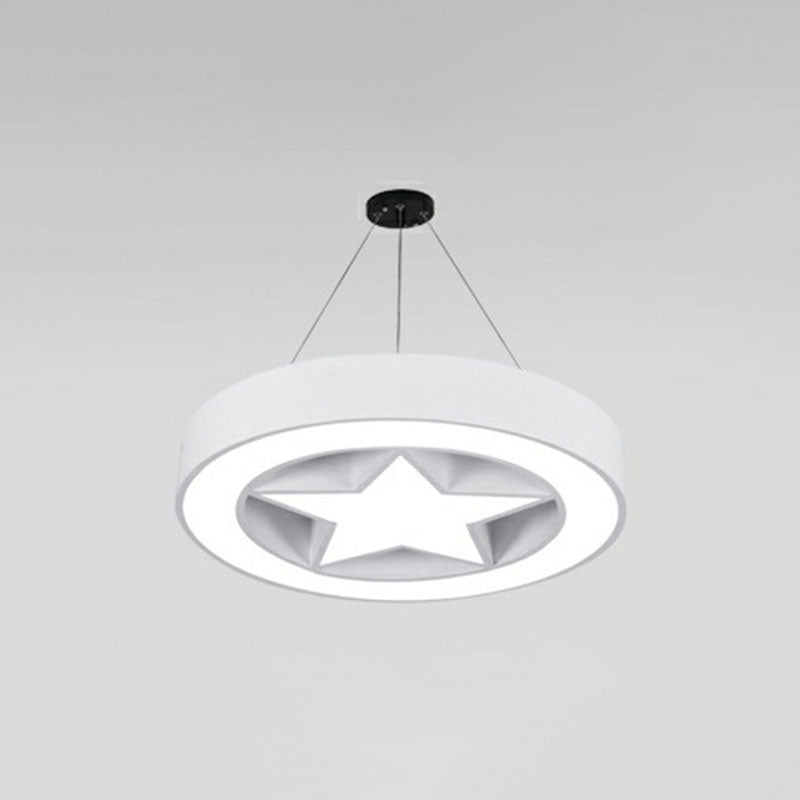 Minimalist Circular Shape Chandelier Lighting Acrylic Meeting Room LED Pendant Light White 19.5" Clearhalo 'Ceiling Lights' 'Chandeliers' 'Modern Chandeliers' 'Modern' Lighting' 2252868