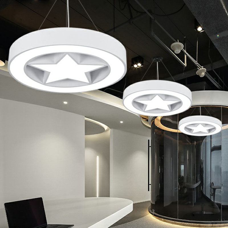 Minimalist Circular Shape Chandelier Lighting Acrylic Meeting Room LED Pendant Light Clearhalo 'Ceiling Lights' 'Chandeliers' 'Modern Chandeliers' 'Modern' Lighting' 2252869