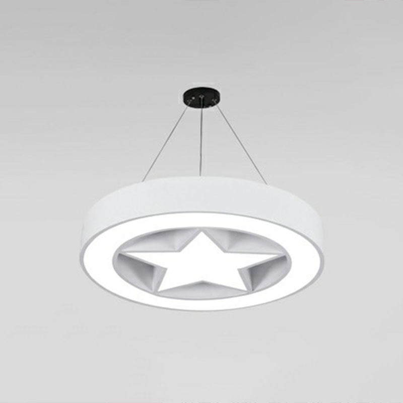 Minimalist Circular Shape Chandelier Lighting Acrylic Meeting Room LED Pendant Light White 23.5" Clearhalo 'Ceiling Lights' 'Chandeliers' 'Modern Chandeliers' 'Modern' Lighting' 2252870