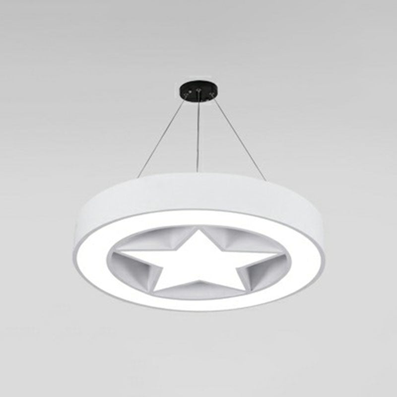Minimalist Circular Shape Chandelier Lighting Acrylic Meeting Room LED Pendant Light White 31.5" Clearhalo 'Ceiling Lights' 'Chandeliers' 'Modern Chandeliers' 'Modern' Lighting' 2252872