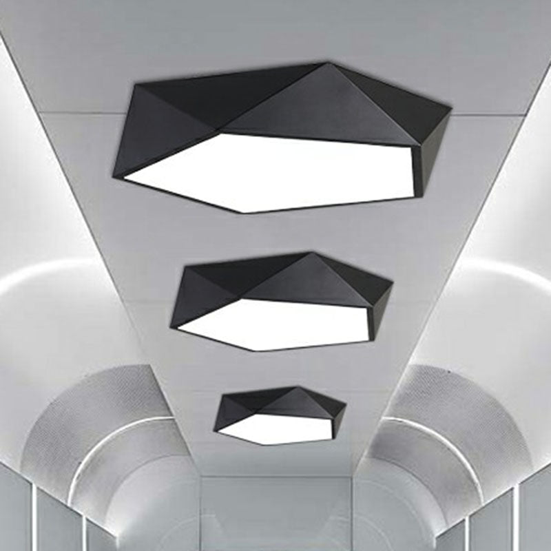 Geometric Metallic LED Ceiling Lighting Modern Black Chandelier Light Fixture for Office Clearhalo 'Ceiling Lights' 'Chandeliers' 'Modern Chandeliers' 'Modern' Lighting' 2252873