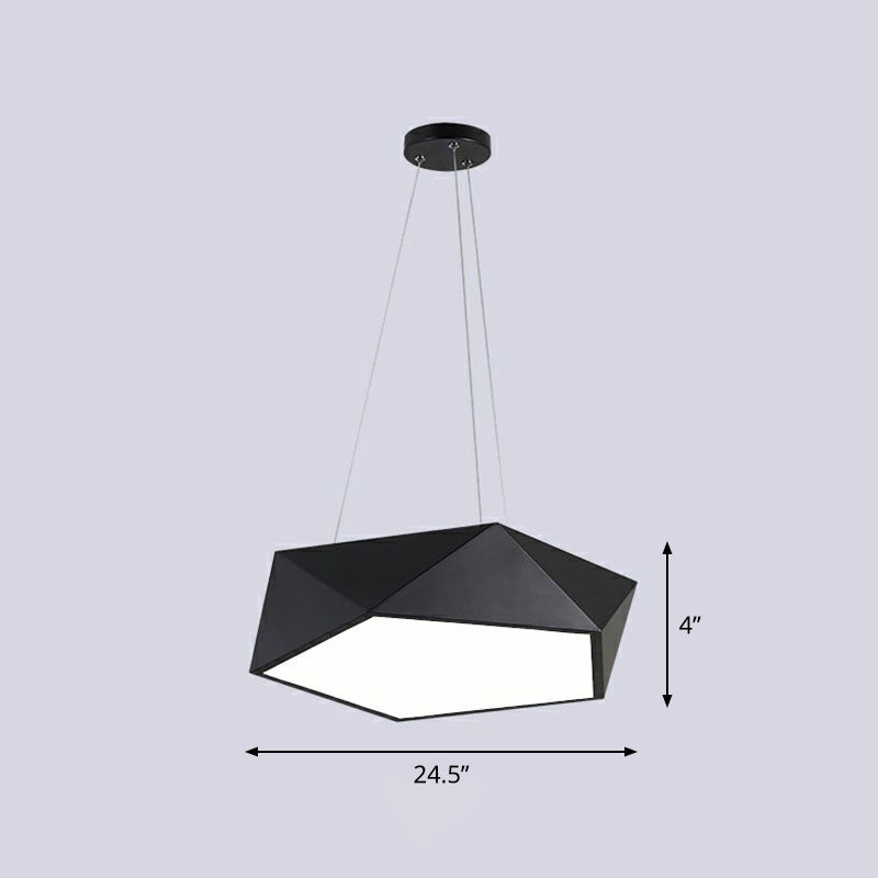 Geometric Metallic LED Ceiling Lighting Modern Black Chandelier Light Fixture for Office Clearhalo 'Ceiling Lights' 'Chandeliers' 'Modern Chandeliers' 'Modern' Lighting' 2252882