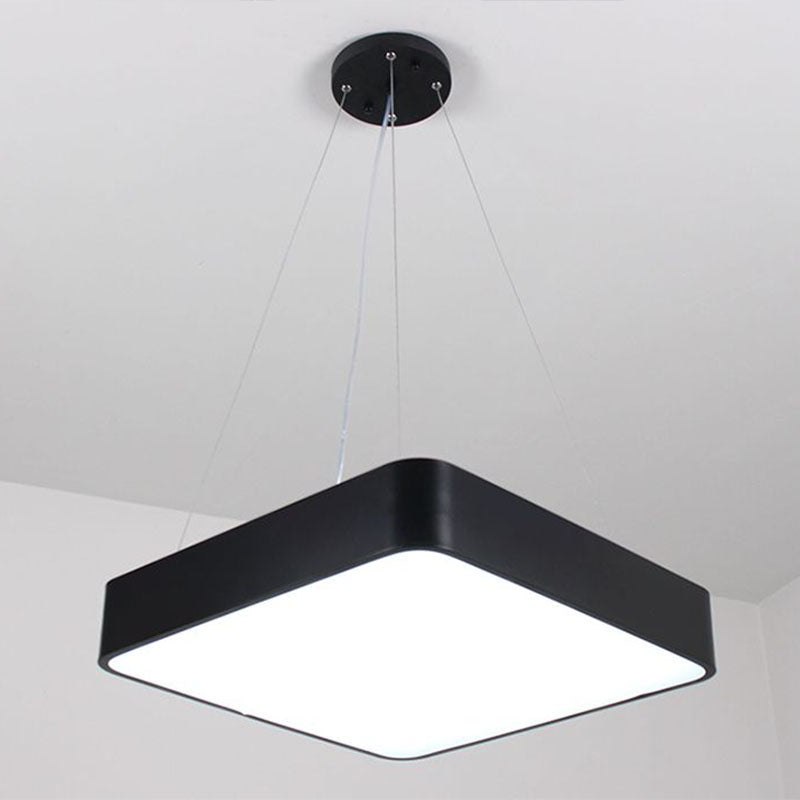 Square Chandelier Pendant Light Contemporary Acrylic Black LED Hanging Light for Office Clearhalo 'Ceiling Lights' 'Chandeliers' 'Modern Chandeliers' 'Modern' Lighting' 2252887