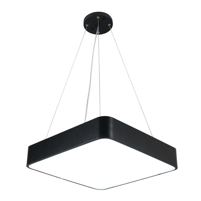 Square Chandelier Pendant Light Contemporary Acrylic Black LED Hanging Light for Office Clearhalo 'Ceiling Lights' 'Chandeliers' 'Modern Chandeliers' 'Modern' Lighting' 2252888