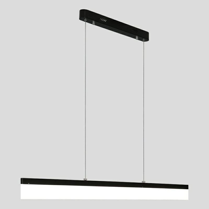 Black Linear Shaped Chandelier Light Simplicity Acrylic LED Pendant Light Fixture for Office Clearhalo 'Ceiling Lights' 'Chandeliers' 'Modern Chandeliers' 'Modern' Lighting' 2252898