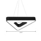 Modern Style Triangular LED Suspension Light Acrylic Gym Chandelier Light in Black Black 31.5" Clearhalo 'Ceiling Lights' 'Chandeliers' 'Modern Chandeliers' 'Modern' Lighting' 2252903