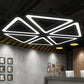 Modern Style Triangular LED Suspension Light Acrylic Gym Chandelier Light in Black Clearhalo 'Ceiling Lights' 'Chandeliers' 'Modern Chandeliers' 'Modern' Lighting' 2252907