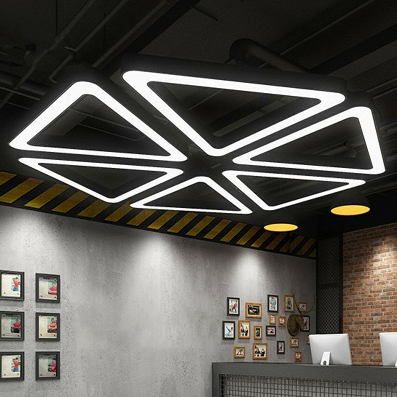 Large Triangular Led Lights Modern Style Triangular LED Suspension Light Acrylic Gym Chandelier ...