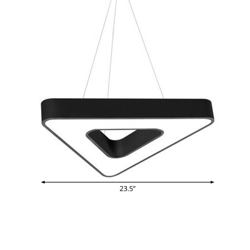 Modern Style Triangular LED Suspension Light Acrylic Gym Chandelier Light in Black Clearhalo 'Ceiling Lights' 'Chandeliers' 'Modern Chandeliers' 'Modern' Lighting' 2252910