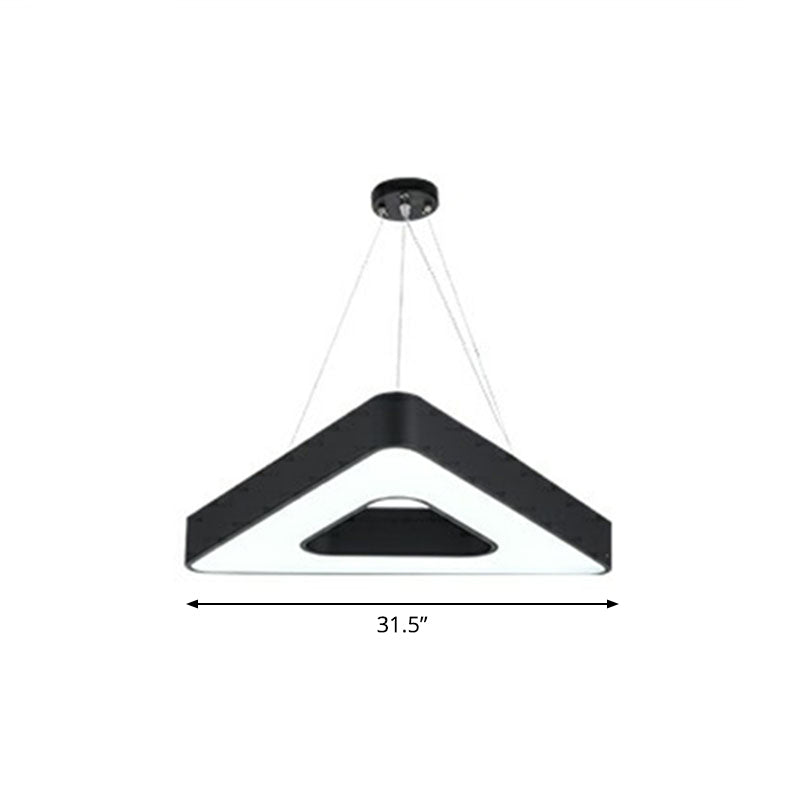 Triangle Chandelier Lighting Minimalist Acrylic Conference Room LED Pendant Light in Black Clearhalo 'Ceiling Lights' 'Chandeliers' 'Modern Chandeliers' 'Modern' Lighting' 2252914