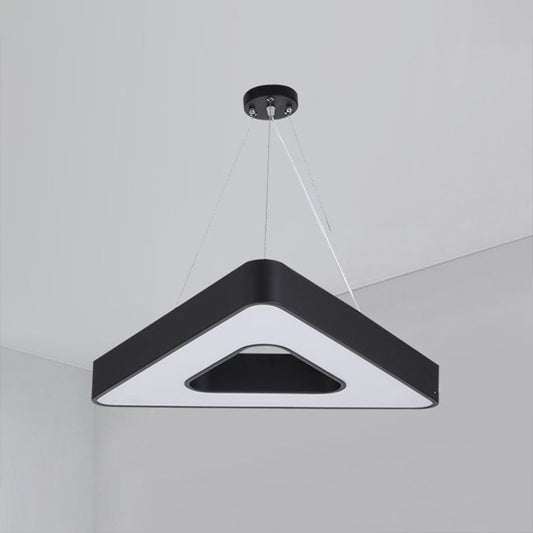 Triangle Chandelier Lighting Minimalist Acrylic Conference Room LED Pendant Light in Black Clearhalo 'Ceiling Lights' 'Chandeliers' 'Modern Chandeliers' 'Modern' Lighting' 2252915