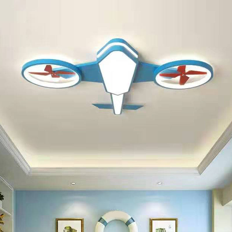 Airplane Shape Bedroom LED Flush Mount Acrylic Childrens Flushmount Ceiling Lighting Blue Clearhalo 'Ceiling Lights' 'Close To Ceiling Lights' 'Close to ceiling' 'Flush mount' Lighting' 2252948