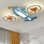 Plane Acrylic LED Flush Mount Light Simplicity Blue Flush Mount Ceiling Light in Third Gear for Child Room Blue Clearhalo 'Ceiling Lights' 'Close To Ceiling Lights' 'Close to ceiling' 'Flush mount' Lighting' 2252959