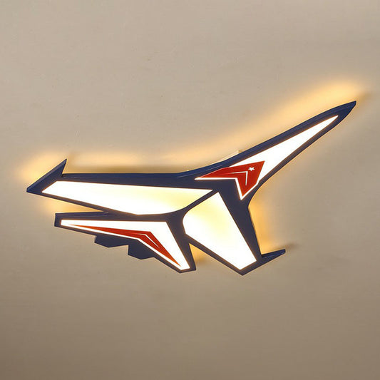 Airplane Bedroom LED Flush Mount Light Acrylic Simplicity Ceiling Light Flush Mount in Blue Blue 25" White Clearhalo 'Ceiling Lights' 'Close To Ceiling Lights' 'Close to ceiling' 'Flush mount' Lighting' 2252984