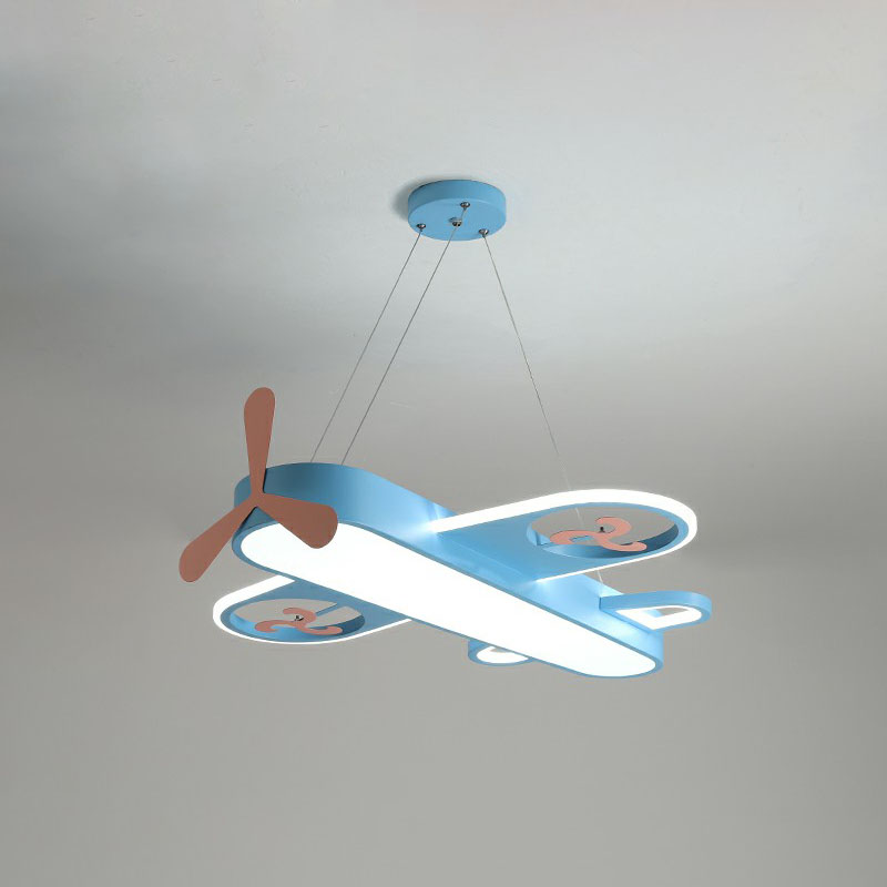 Airplane Shape Child Room Chandelier Lamp Acrylic Contemporary LED Hanging Lighting Blue 21.5" White Clearhalo 'Ceiling Lights' 'Chandeliers' Lighting' options 2253021_066797fc-817e-472b-880f-e0af2387e155