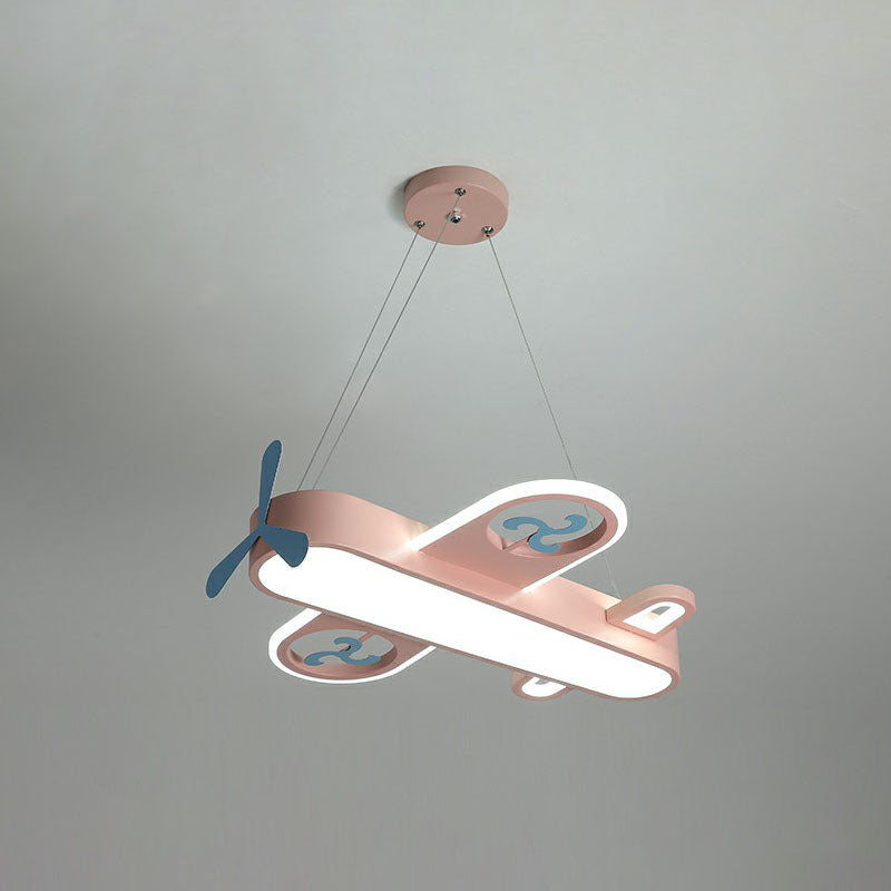 Airplane Shape Child Room Chandelier Lamp Acrylic Contemporary LED Hanging Lighting Pink 21.5" White Clearhalo 'Ceiling Lights' 'Chandeliers' Lighting' options 2253028_339d9237-d335-4771-9a16-41dc80dafdac