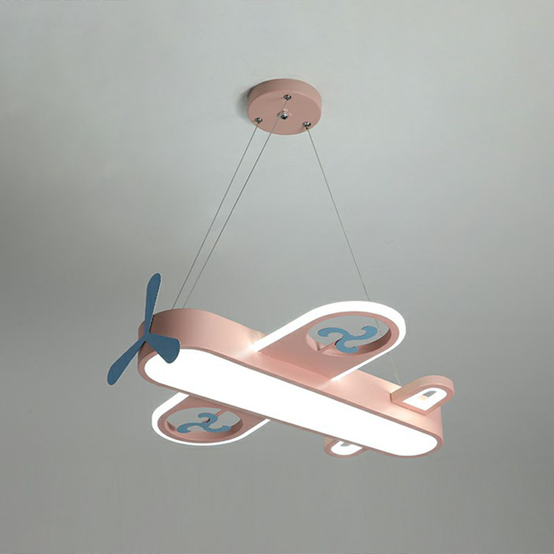 Airplane Shape Child Room Chandelier Lamp Acrylic Contemporary LED Hanging Lighting Pink 27" White Clearhalo 'Ceiling Lights' 'Chandeliers' Lighting' options 2253031_979a77a6-3bb1-46d7-a0ff-21c908bff070