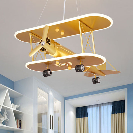 Airplane Acrylic LED Ceiling Lighting Childrens Yellow Chandelier Light Fixture for Nursery Clearhalo 'Ceiling Lights' 'Chandeliers' Lighting' options 2253043