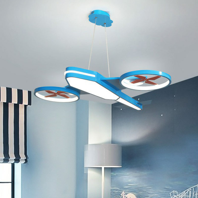 Kids Style Airplane Chandelier Lighting Acrylic Nursery LED Pendant Light Fixture Blue Clearhalo 'Ceiling Lights' 'Chandeliers' Lighting' options 2253116_eba5d3cf-d84f-4cbf-ae4e-8dd9e22954f9
