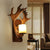 Single-Bulb Wall Light Fixture Vintage Deer Horn Resin Wall Mounted Lamp in Brown for Corridor Brown Clearhalo 'Wall Lamps & Sconces' 'Wall Lights' Lighting' 2253177