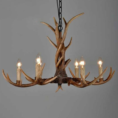 Traditional Antler Ceiling Lighting Resin Chandelier Light Fixture in Brown for Living Room 6 Brown Clearhalo 'Ceiling Lights' 'Chandeliers' Lighting' options 2253207_8081a4a2-05a7-4f2f-8c1f-fccbf37eb9a5