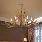 Deer Horn Resin Chandelier Pendant Light Vintage Style Dining Room Hanging Lighting Clearhalo 'Ceiling Lights' 'Chandeliers' Lighting' options 2253211