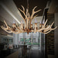Deer Horn Resin Chandelier Pendant Light Vintage Style Dining Room Hanging Lighting Clearhalo 'Ceiling Lights' 'Chandeliers' Lighting' options 2253212