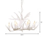 Resin Antler Chandelier Light Retro Style Living Room Pendant Light Fixture in White Clearhalo 'Ceiling Lights' 'Chandeliers' Lighting' options 2253223