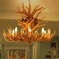 Rustic Deer Horn Suspension Lighting Resin Chandelier Light Fixture for Living Room Clearhalo 'Ceiling Lights' 'Chandeliers' Lighting' options 2253227