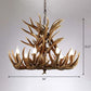 Rustic Deer Horn Suspension Lighting Resin Chandelier Light Fixture for Living Room Clearhalo 'Ceiling Lights' 'Chandeliers' Lighting' options 2253236