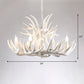 Rustic Deer Horn Suspension Lighting Resin Chandelier Light Fixture for Living Room Clearhalo 'Ceiling Lights' 'Chandeliers' Lighting' options 2253240