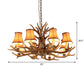 Resin Antler Ceiling Lighting Traditional Living Room Chandelier Light Fixture with Shade in Brown 8 Brown Clearhalo 'Ceiling Lights' 'Chandeliers' Lighting' options 2253250_aff35727-c04b-4cef-bc51-8257f6810c71