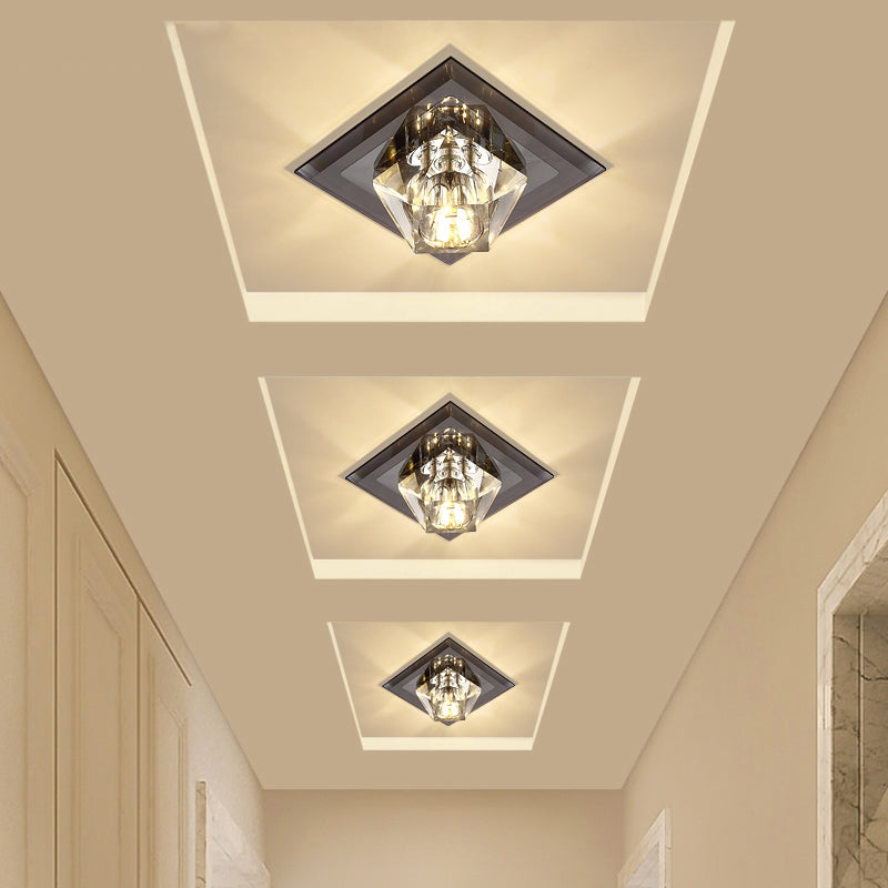 Contemporary Gemstone Flush Ceiling Light Crystal Corridor LED Flush Mount Lighting Fixture Clearhalo 'Ceiling Lights' 'Close To Ceiling Lights' 'Close to ceiling' 'Flush mount' Lighting' 2253278