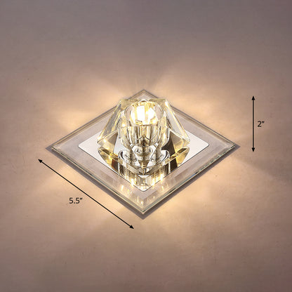 Contemporary Gemstone Flush Ceiling Light Crystal Corridor LED Flush Mount Lighting Fixture Clear Warm Clearhalo 'Ceiling Lights' 'Close To Ceiling Lights' 'Close to ceiling' 'Flush mount' Lighting' 2253279